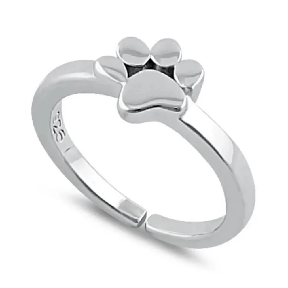 New Sterling Silver Paw Toe Casual Ring Boho Jewelry New